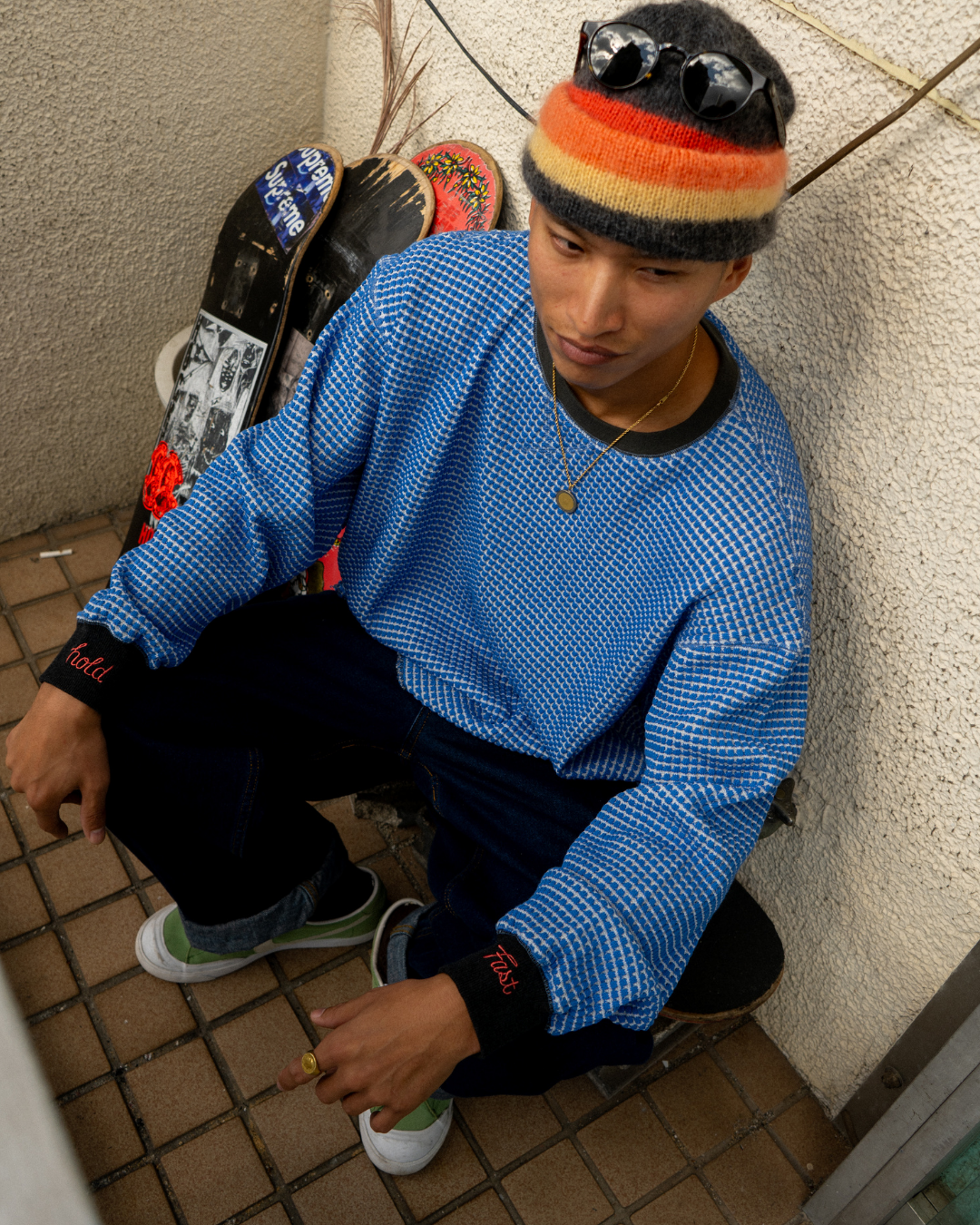 MOHAIR BORDER BEANIE