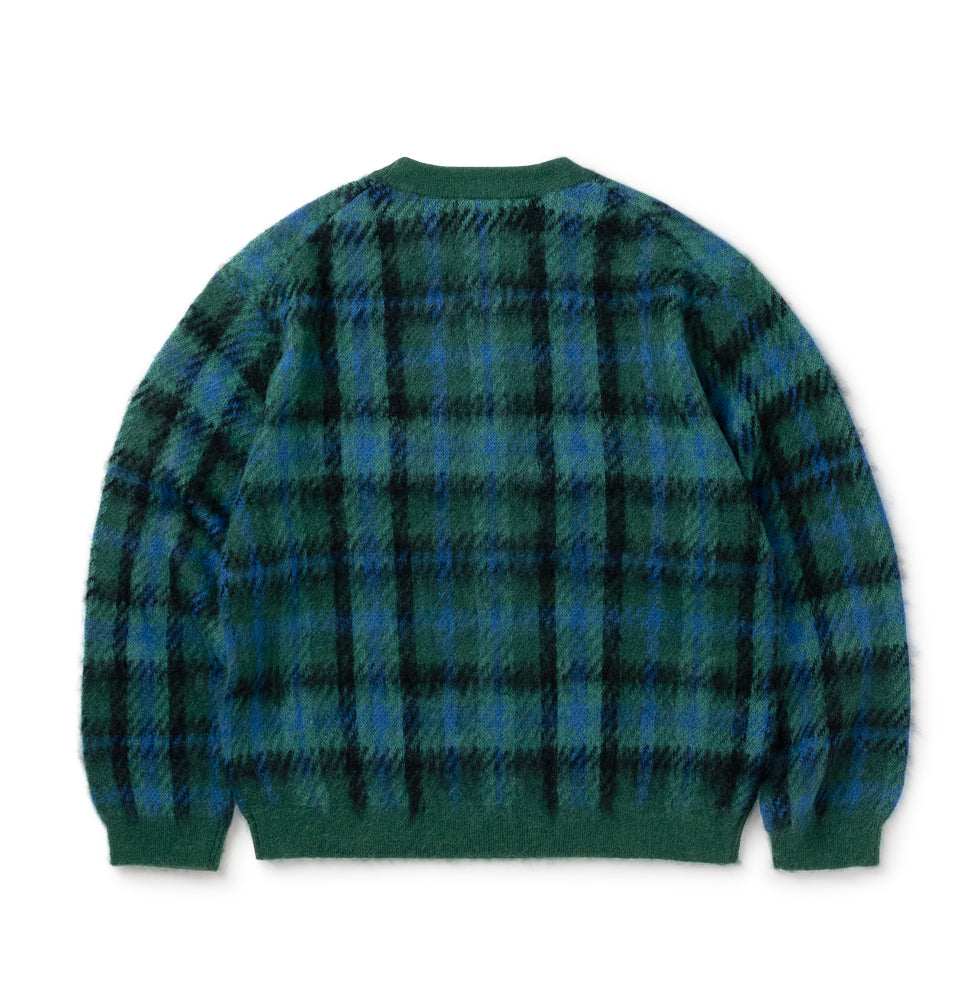 CHECK MOHAIR CREWNECK SWEATER