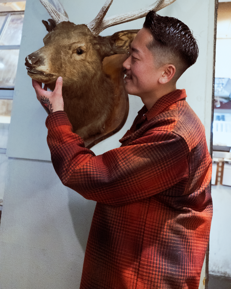 MELTON CHECK  WOOL SHIRT