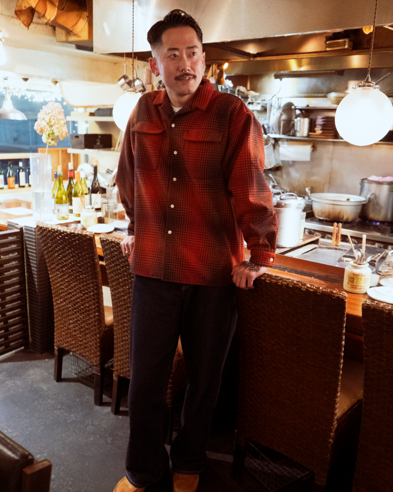 MELTON CHECK  WOOL SHIRT