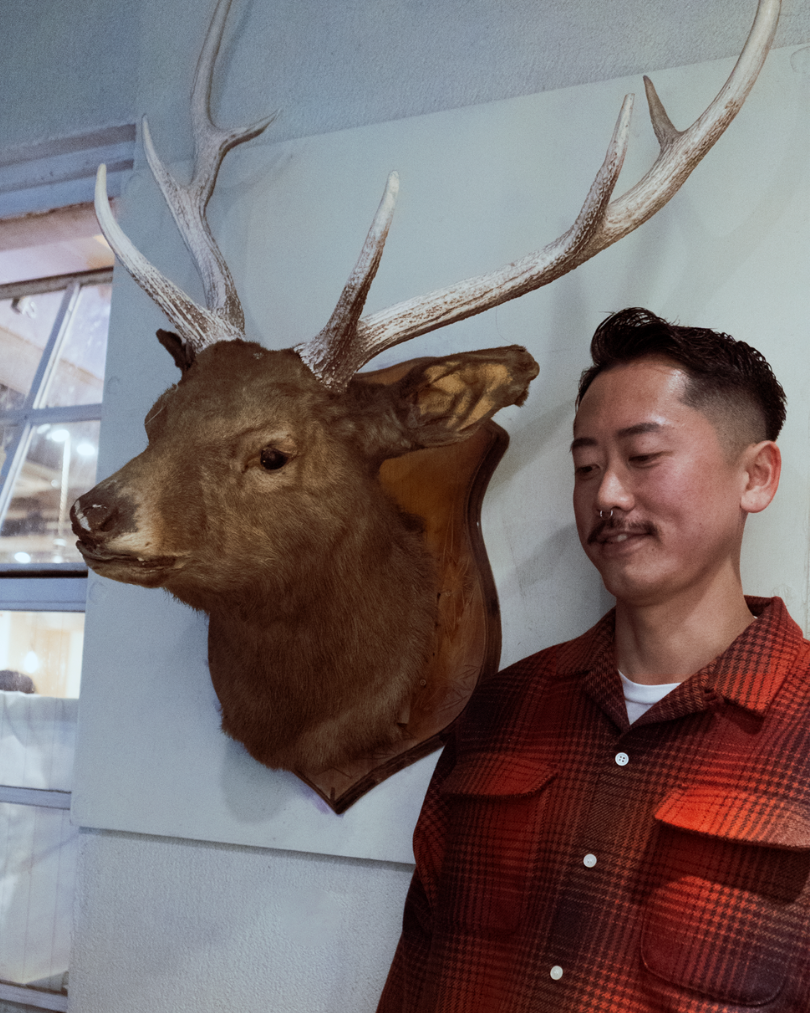 MELTON CHECK  WOOL SHIRT