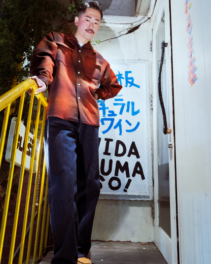 MELTON CHECK WOOL SHIRT