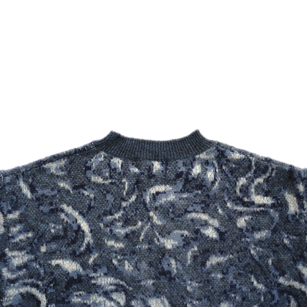 BLUE MOHAIR  FLOWER KNIT