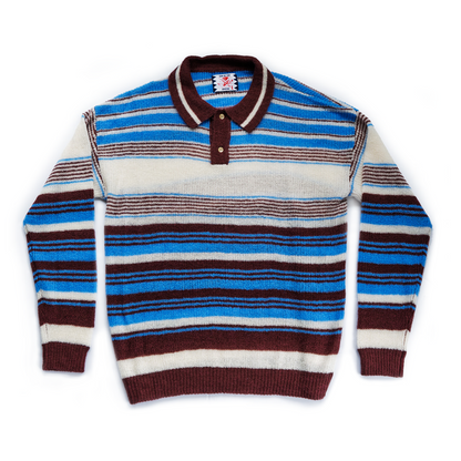 FALLING STRIPE POLO KNIT