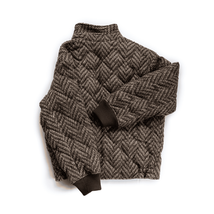 HERRINGBONE WOOL  DOWN JACKET