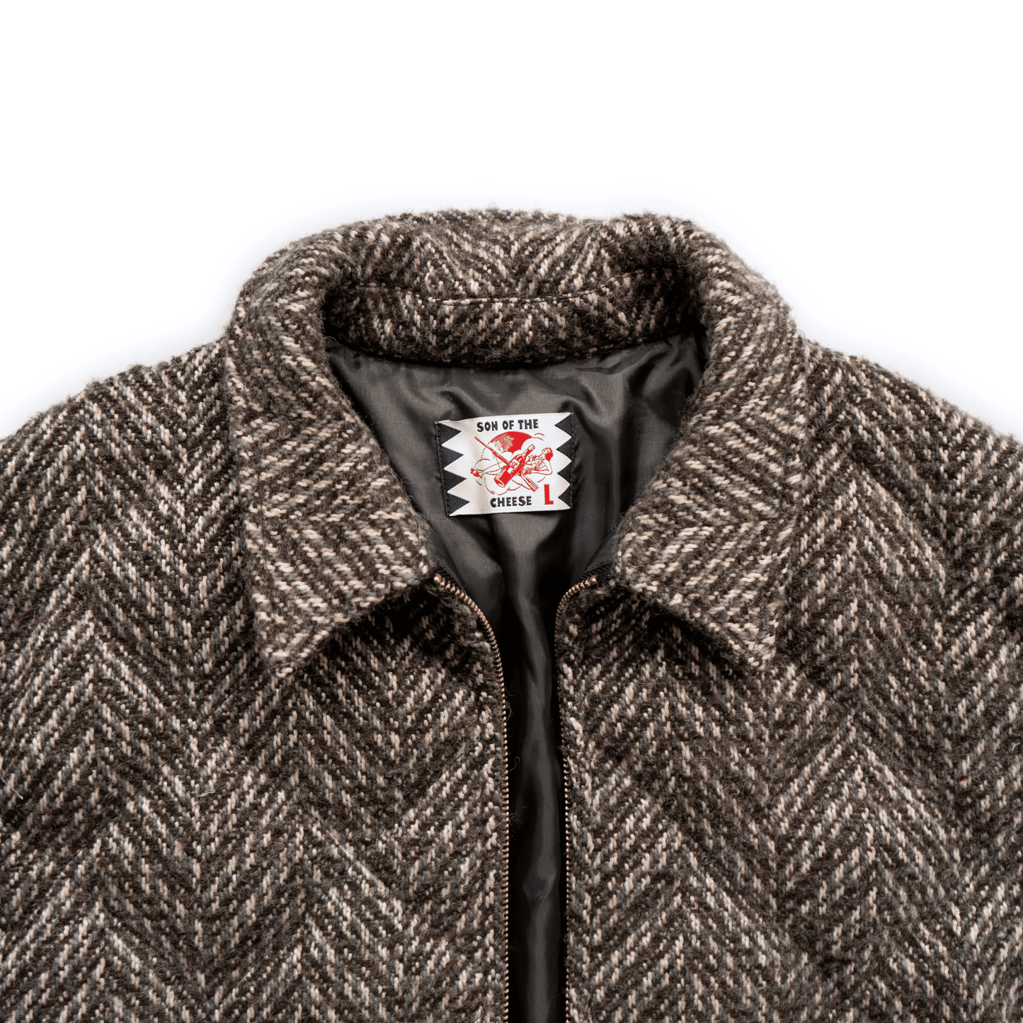 HERRINGBONE WOOL  DOWN JACKET