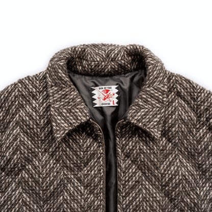 HERRINGBONE WOOL  DOWN JACKET