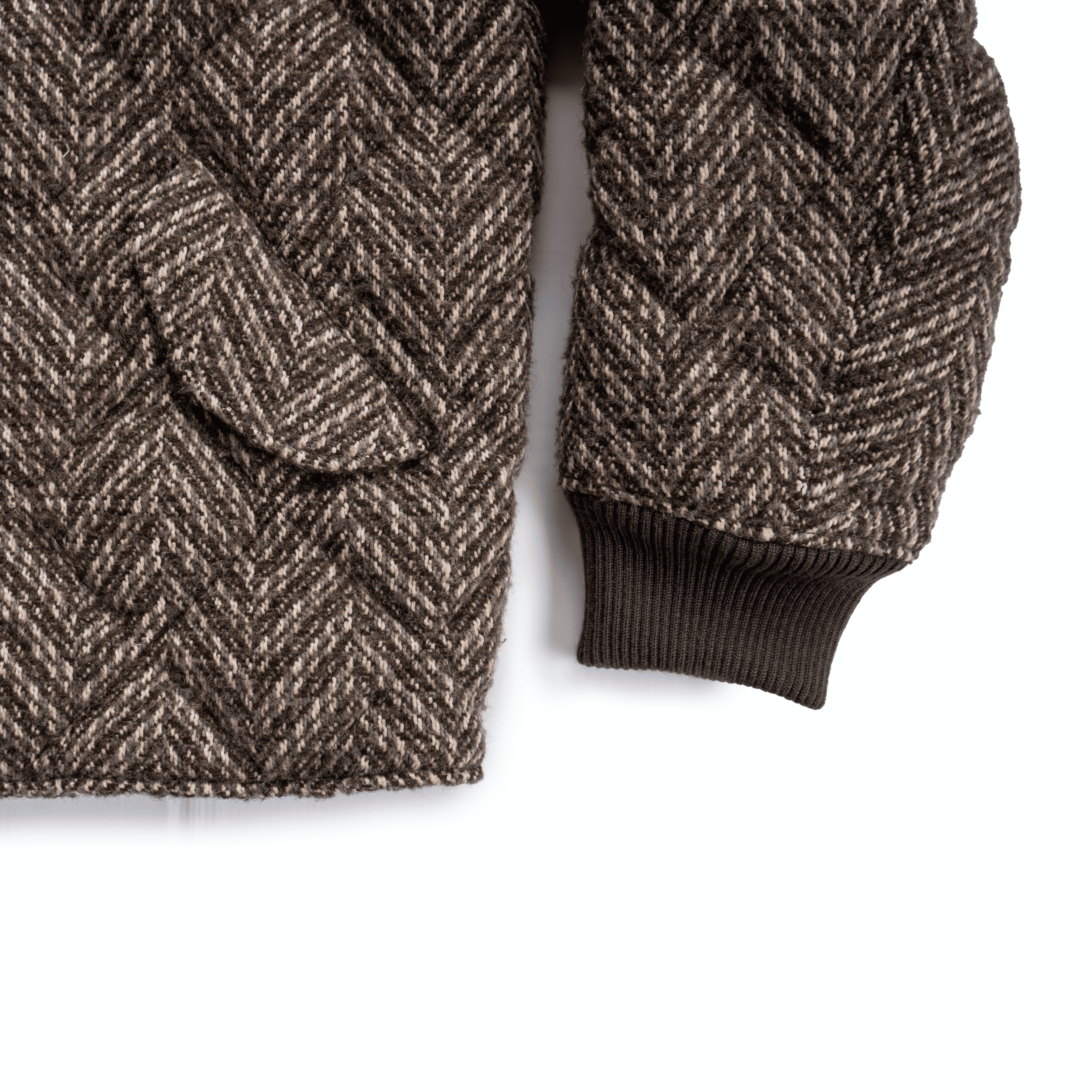 HERRINGBONE WOOL  DOWN JACKET