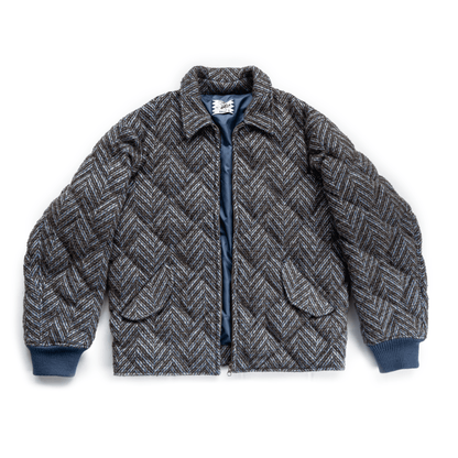 HERRINGBONE WOOL  DOWN JACKET