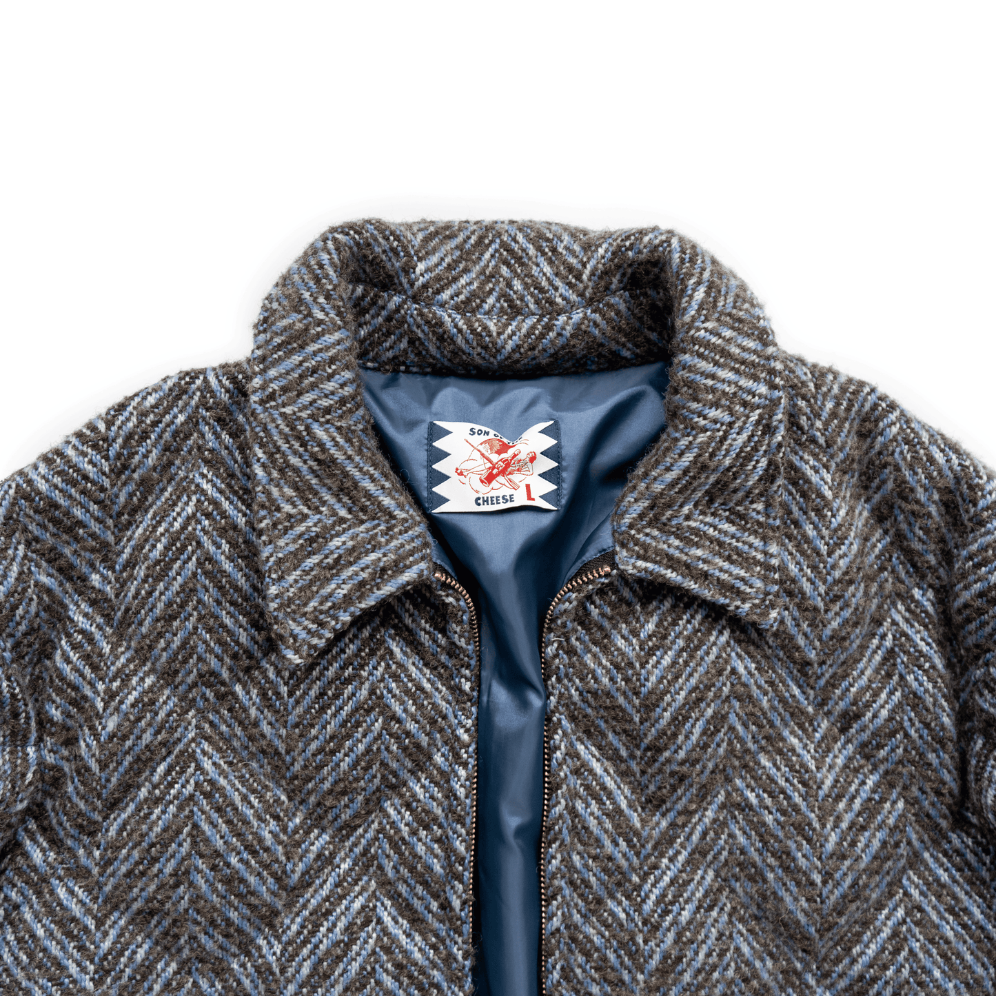 HERRINGBONE WOOL  DOWN JACKET