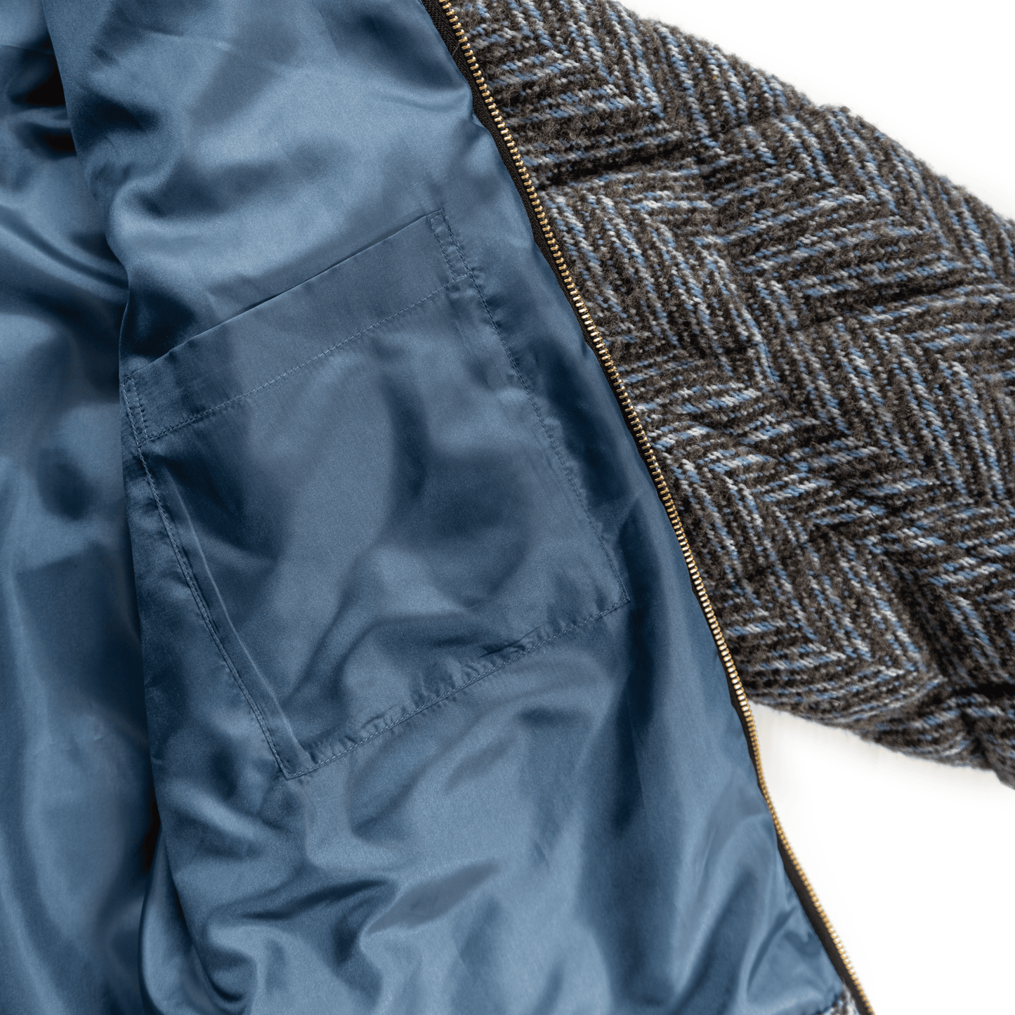 HERRINGBONE WOOL  DOWN JACKET