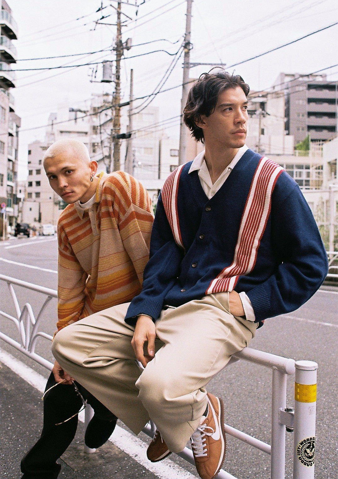 FALLING STRIPE POLO KNIT